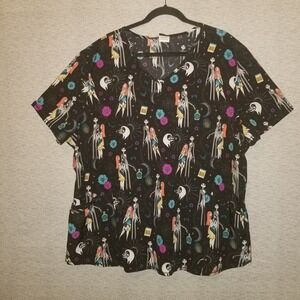 Disney Tim Burton's Nightmare Before Christmas Women's‎ 3XL Scrubs Top